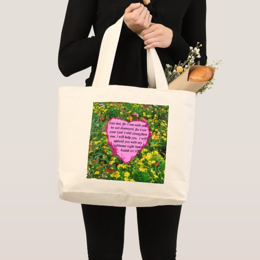 JESAJA 41:10 WILDBLOEM FOTOONTWERP GROTE TOTE BAG (Voorkant (product))