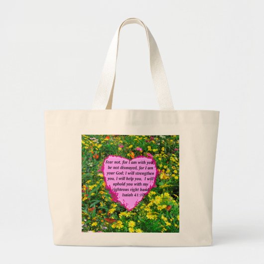 JESAJA 41:10 WILDBLOEM FOTOONTWERP GROTE TOTE BAG (Voorkant)