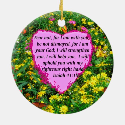 JESAJA 41:10 WILDBLOEM FOTOONTWERP KERAMISCH ORNAMENT (Achterkant)