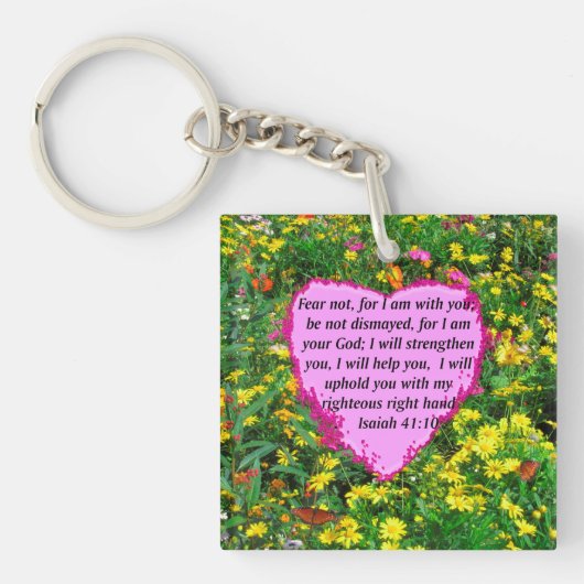 JESAJA 41:10 WILDBLOEM FOTOONTWERP SLEUTELHANGER (Voorkant)