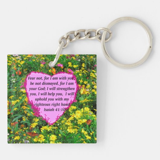 JESAJA 41:10 WILDBLOEM FOTOONTWERP SLEUTELHANGER (Achterkant)