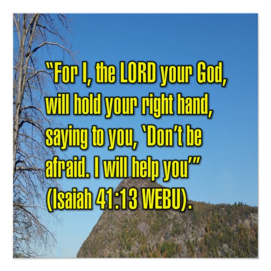 Jesaja 41:13 WEBU Perfect Poster (Voorkant)