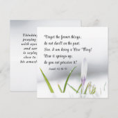 Jesaja 43:18 Ik doe een NIEUW DING Bijbel Kaart (Voorkant / Achterkant)