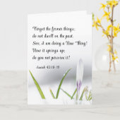 Jesaja 43:18 Ik doe een NIEUW DING Bijbel Verse Kaart (Gele Bloem)