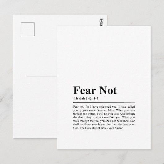 Jesaja 43:1-3 Vrees niet Briefkaart (Voorkant / Achterkant)