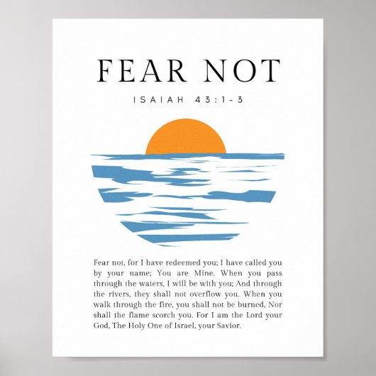 Jesaja 43:1-3 Wees niet bevreesd Poster (Voorkant)