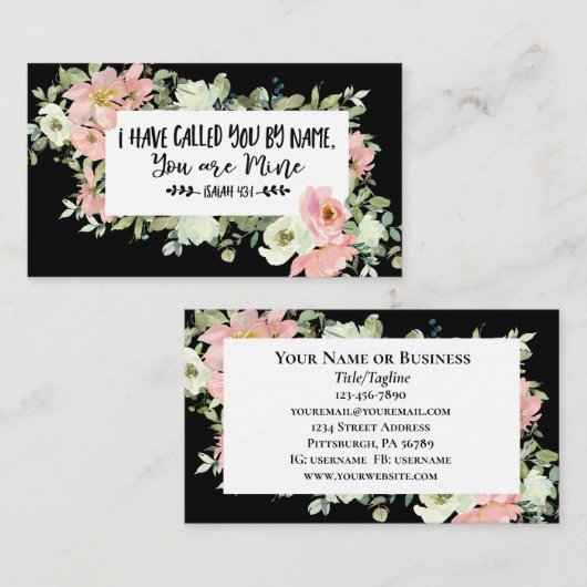 Jesaja 43:1 Ik heb u bij uw naam geroepen, Bijbelv Visitekaartje (Voorkant / Achterkant)