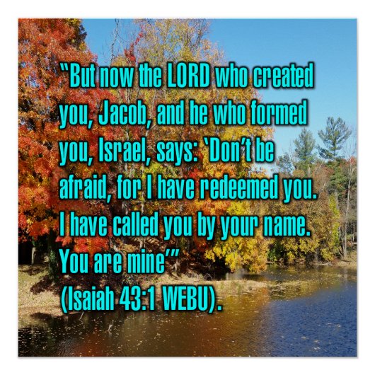 Jesaja 43:1 WEBU Perfect Poster (Voorkant)