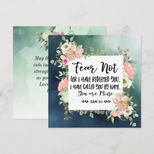 Jesaja 43:1 Wees niet bevreesd voor het Bijbelvers (Voorkant / Achterkant)