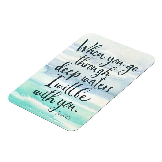 Jesaja 43:2 Diepe wateren Bijbel Verse magneet (Linkerzijde)