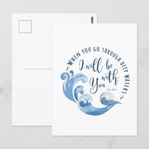 Jesaja 43:2 oceaan golven briefkaart