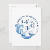 Jesaja 43:2 oceaan golven briefkaart (Voorkant / Achterkant)