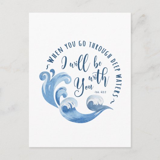 Jesaja 43:2 oceaan golven briefkaart (Voorkant)