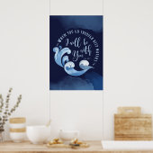 Jesaja 43:2 oceaan golven poster (Keuken)