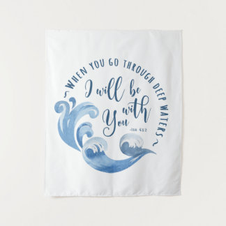 Jesaja 43:2 oceaan golven wandkleed