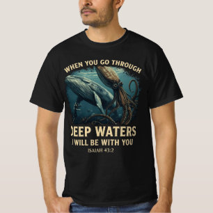 Jesaja 43:2 Walvis Diepe Wateren Christelijk T-shirt