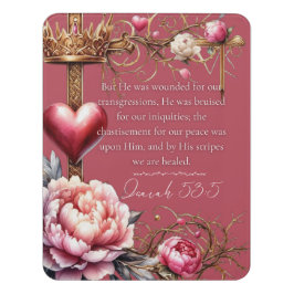 Jesaja 53:5 Genezende Schrift | Waterverf Roze Deurbordjes