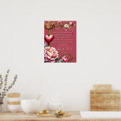 Jesaja 53:5 Genezende Schrift | Waterverf Roze Poster (Keuken)