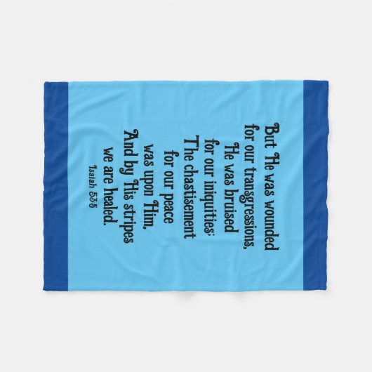 Jesaja 53:5 Genezing van de Schrift Fleece Deken (Voorkant (Horizontaal))