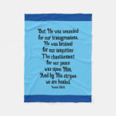 Jesaja 53:5 Genezing van de Schrift Fleece Deken (Voorkant)