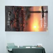 Jesaja 53:5 Schrift Kunst met Doornenkroon Spandoek (Beurs)