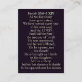 Jesaja 53:6-7 KJV Kaarten - Lam naar de Slacht Visitekaartje (Achterkant)