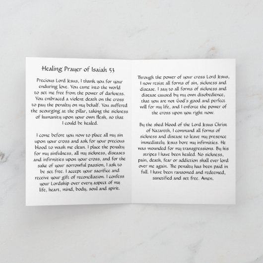 Jesaja 53 Gebed Kaart (Binnen)