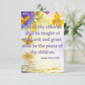 Jesaja 54:13 KJV Bijbel Schrift Pic Groet Kaart (Staand voorkant)