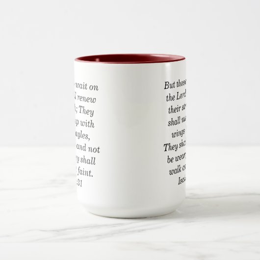 Jesaja 54:17 Aangepaste Schrift Two-Tone Koffie Mo Mok (Midden)