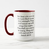 Jesaja 54:17 Aangepaste Schrift Two-Tone Koffie Mo Mok (Links)