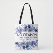Jesaja 54:17 Geen Wapen Christelijke Bloemen Tote Bag (Voorkant)