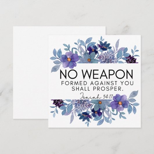 Jesaja 54:17 Geen Wapen Christelijke Paarse Bloeme Feestdagenkaart (Voorkant / Achterkant)