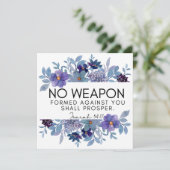 Jesaja 54:17 Geen Wapen Christelijke Paarse Bloeme Feestdagenkaart (Staand voorkant)