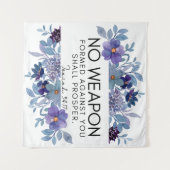 Jesaja 54:17 Geen Wapen Christelijke Paarse Bloeme Wandkleed (Voorkant (horizontaal))