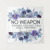 Jesaja 54:17 Geen Wapen Christelijke Paarse Bloeme Wandkleed (Voorkant)