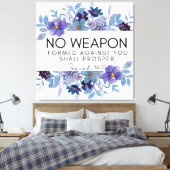 Jesaja 54:17 Geen Wapen Christelijke Schrift Flora Canvas Afdruk (Insitu (Slaapkamer))