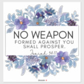 Jesaja 54:17 Geen Wapen Christelijke Schrift Flora Sticker (Vel)