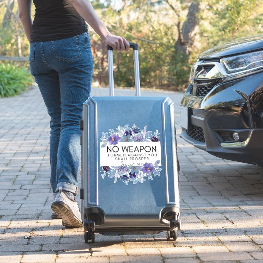 Jesaja 54:17 Geen Wapen Christelijke Schrift Flora Sticker (Koffer Insitu)