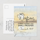 Jesaja 54 17 Geen wapen tegen u, Bijbel Briefkaart (Voorkant / Achterkant)