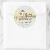 Jesaja 54 17 Geen wapen tegen u, Bijbel Ronde Sticker (Tas)