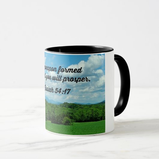 Jesaja 54:17 Geen wapen tegen u Mok (Voorkant rechts)