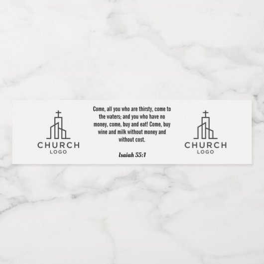 Jesaja 55:1 Watermerk Waterfles Etiket (Enkel label)