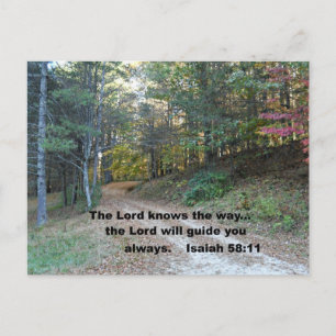 Jesaja 58:11 De Heer weet de weg... Briefkaart
