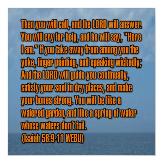 Jesaja 58:9-11 WEBU Perfect Poster (Voorkant)