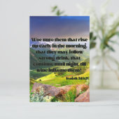 Jesaja 5:11 KJV Bijbel Schrift Pic Groet Kaart (Staand voorkant)