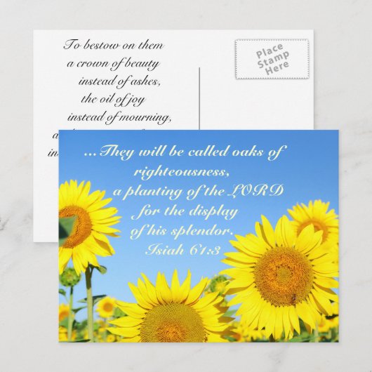 Jesaja 61:3 Bijbelvers Briefkaart (Voorkant / Achterkant)