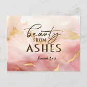 Jesaja 61 3 Schoonheid uit as Bijbelvers Roze Briefkaart (Voorkant)