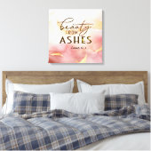 Jesaja 61 3 Schoonheid uit as Bijbelvers Roze Canvas Afdruk (Insitu (Slaapkamer))