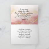 Jesaja 61 3 Schoonheid uit as Bijbelvers Roze Kaart (Binnen)