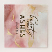 Jesaja 61 3 Schoonheid uit as Bijbelvers Roze Legpuzzel (Horizontaal)